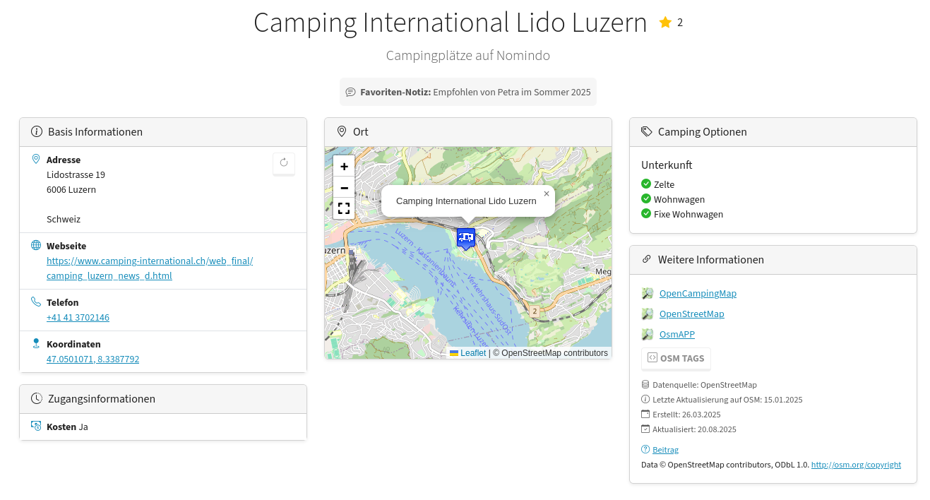 Favoriting Campsites