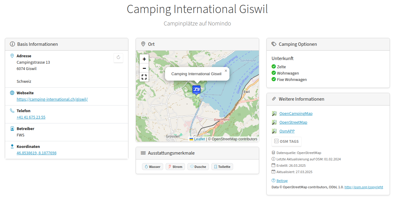 Campsite Detail View