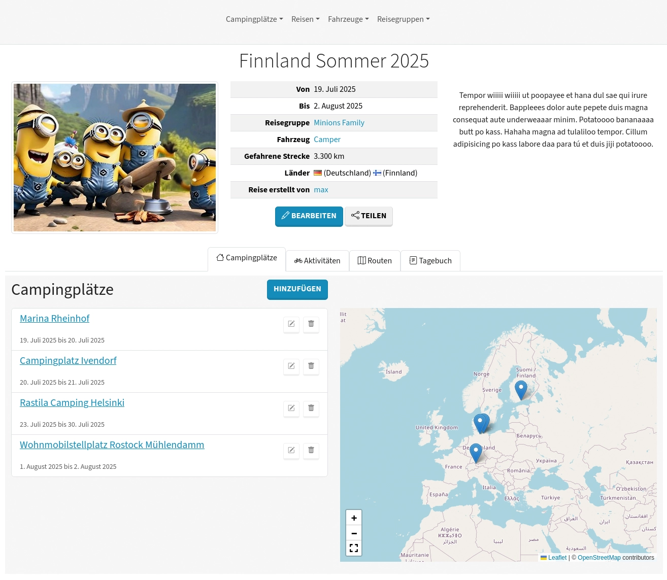 Campingplätze in Reisen